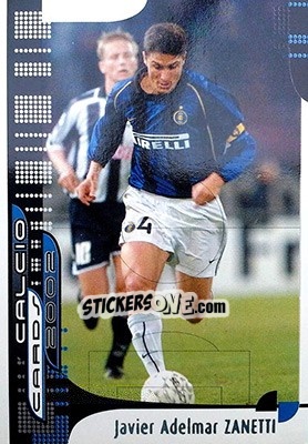 Sticker Javier Zanetti - Calcio Cards 2001-2002 n. 40 - Panini