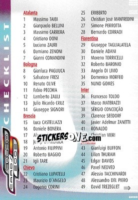 Sticker Checklist - Calcio Cards 2001-2002 n. 127 - Panini
