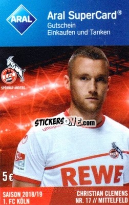 Sticker Christian Clemens - 1.FC Köln 2018-2019
 - Aral