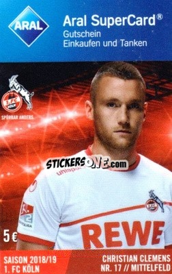 Sticker Christian Clemens - 1.FC Köln 2018-2019
 n. 15 - Aral