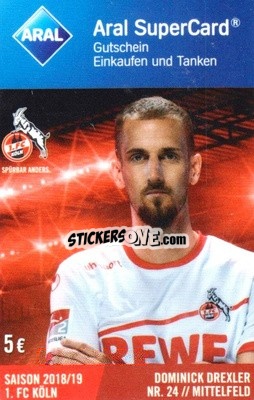 Sticker Dominick Draxler - 1.FC Köln 2018-2019
 n. 18 - Aral