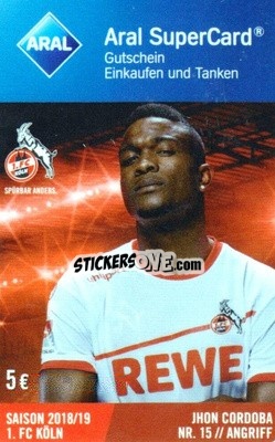 Sticker Juan Cordoba - 1.FC Köln 2018-2019
 n. 14 - Aral
