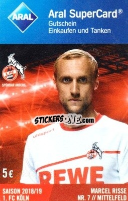 Sticker Marcel Risse - 1.FC Köln 2018-2019
 - Aral