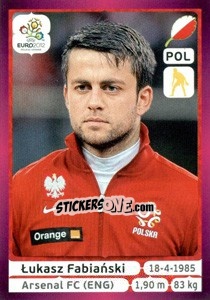 Sticker Lukasz Fabiański - UEFA Euro Poland-Ukraine 2012. Deutschland edition n. 56 - Panini
