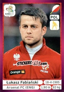 Cromo Lukasz Fabiański - UEFA Euro Poland-Ukraine 2012. Deutschland edition - Panini