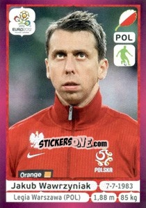 Sticker Jakub Wawrzyniak - UEFA Euro Poland-Ukraine 2012. Deutschland edition n. 63 - Panini