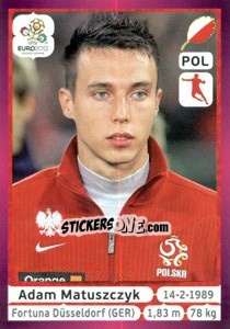 Cromo Adam Matuszczyk - UEFA Euro Poland-Ukraine 2012. Deutschland edition - Panini