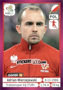 Sticker Adrian Mierzejewski - UEFA Euro Poland-Ukraine 2012. Deutschland edition n. 70 - Panini