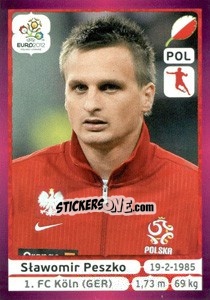 Sticker Sławomir Peszko - UEFA Euro Poland-Ukraine 2012. Deutschland edition n. 72 - Panini