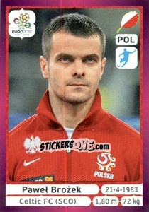 Sticker Paweł Brożek - UEFA Euro Poland-Ukraine 2012. Deutschland edition n. 73 - Panini