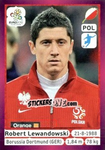 Sticker Robert Lewandowski - UEFA Euro Poland-Ukraine 2012. Deutschland edition n. 74 - Panini