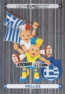 Sticker Official Mascot - Hellas - UEFA Euro Poland-Ukraine 2012. Deutschland edition n. 78 - Panini
