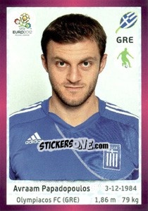 Figurina Avraam Papadopoulos - UEFA Euro Poland-Ukraine 2012. Deutschland edition n. 86 - Panini