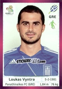 Sticker Loukas Vyntra - UEFA Euro Poland-Ukraine 2012. Deutschland edition n. 88 - Panini