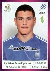 Sticker Kyriakos Papadopoulos - UEFA Euro Poland-Ukraine 2012. Deutschland edition n. 90 - Panini