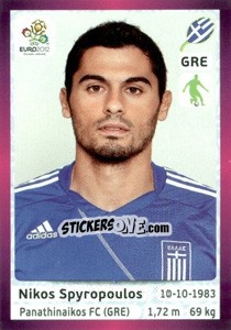 Sticker Nikos Spyropoulos - UEFA Euro Poland-Ukraine 2012. Deutschland edition n. 91 - Panini