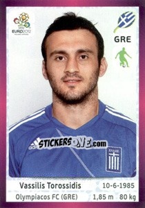 Sticker Vasilis Torosidis - UEFA Euro Poland-Ukraine 2012. Deutschland edition n. 92 - Panini