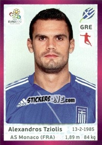 Cromo Alexandros Tziolis - UEFA Euro Poland-Ukraine 2012. Deutschland edition n. 93 - Panini