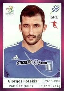 Figurina Giorgos Fotakis - UEFA Euro Poland-Ukraine 2012. Deutschland edition n. 98 - Panini