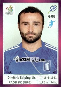 Sticker Dimitris Salpingidis - UEFA Euro Poland-Ukraine 2012. Deutschland edition - Panini