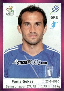 Sticker Fanis Gekas - UEFA Euro Poland-Ukraine 2012. Deutschland edition n. 102 - Panini