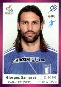 Sticker Giorgos Samaras - UEFA Euro Poland-Ukraine 2012. Deutschland edition n. 103 - Panini