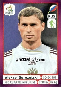 Cromo Aleksei Berezutski - UEFA Euro Poland-Ukraine 2012. Deutschland edition - Panini