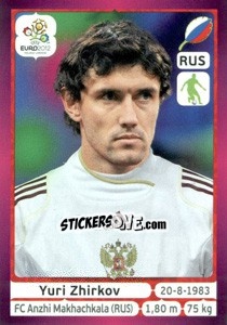 Sticker Yuri Zhirkov - UEFA Euro Poland-Ukraine 2012. Deutschland edition n. 121 - Panini