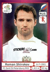 Sticker Roman Shirokov - UEFA Euro Poland-Ukraine 2012. Deutschland edition n. 122 - Panini