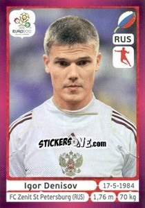 Sticker Igor Denisov - UEFA Euro Poland-Ukraine 2012. Deutschland edition n. 124 - Panini