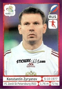 Sticker Konstantin Zyryanov - UEFA Euro Poland-Ukraine 2012. Deutschland edition n. 125 - Panini