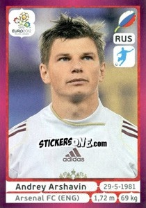 Sticker Andrey Arshavin - UEFA Euro Poland-Ukraine 2012. Deutschland edition - Panini