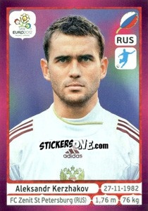 Sticker Aleksandr Kerzhakov - UEFA Euro Poland-Ukraine 2012. Deutschland edition n. 130 - Panini