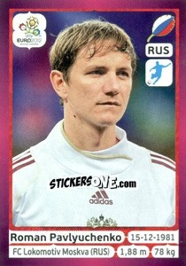 Sticker Roman Pavlyuchenko - UEFA Euro Poland-Ukraine 2012. Deutschland edition n. 131 - Panini