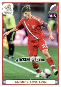 Sticker Andrey Arshavin - UEFA Euro Poland-Ukraine 2012. Deutschland edition n. 134 - Panini
