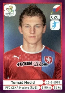 Sticker Tomáš Necid - UEFA Euro Poland-Ukraine 2012. Deutschland edition n. 160 - Panini