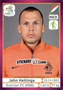 Sticker John Heitinga - UEFA Euro Poland-Ukraine 2012. Deutschland edition n. 173 - Panini