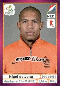 Sticker Nigel de Jong - UEFA Euro Poland-Ukraine 2012. Deutschland edition n. 179 - Panini