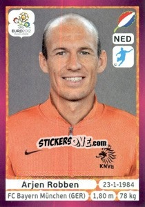 Sticker Arjen Robben - UEFA Euro Poland-Ukraine 2012. Deutschland edition n. 186 - Panini