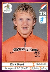 Sticker Dirk Kuyt - UEFA Euro Poland-Ukraine 2012. Deutschland edition n. 188 - Panini
