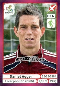 Figurina Daniel Agger - UEFA Euro Poland-Ukraine 2012. Deutschland edition n. 202 - Panini