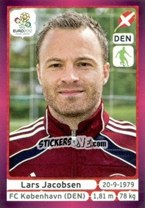 Sticker Lars Jacobsen - UEFA Euro Poland-Ukraine 2012. Deutschland edition n. 204 - Panini