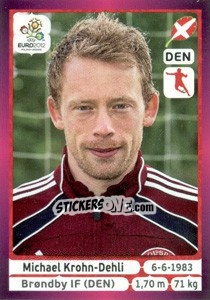 Sticker Michael Krohn-Dehli - UEFA Euro Poland-Ukraine 2012. Deutschland edition n. 214 - Panini
