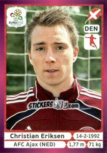 Sticker Christian Eriksen - UEFA Euro Poland-Ukraine 2012. Deutschland edition n. 215 - Panini