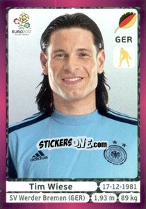 Cromo Tim Wiese - UEFA Euro Poland-Ukraine 2012. Deutschland edition - Panini