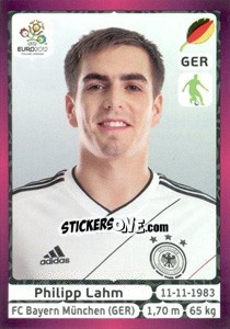 Sticker Philipp Lahm - UEFA Euro Poland-Ukraine 2012. Deutschland edition n. 231 - Panini