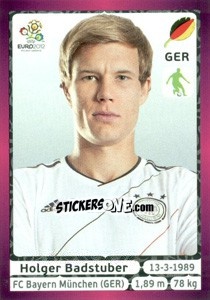 Sticker Holger Badstuber - UEFA Euro Poland-Ukraine 2012. Deutschland edition n. 232 - Panini