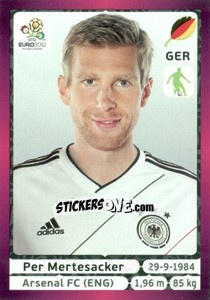 Cromo Per Mertesacker - UEFA Euro Poland-Ukraine 2012. Deutschland edition - Panini