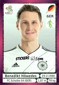 Sticker Benedikt Höwedes - UEFA Euro Poland-Ukraine 2012. Deutschland edition n. 236 - Panini