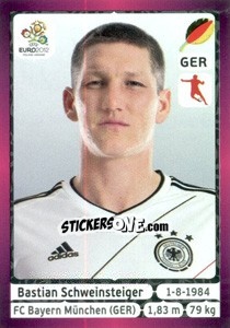 Sticker Bastian Schweinsteiger - UEFA Euro Poland-Ukraine 2012. Deutschland edition - Panini